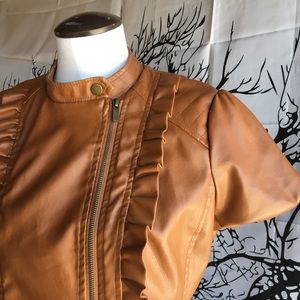 WET SEAL💥 Vegan Moto Jacket Fawn Brown
